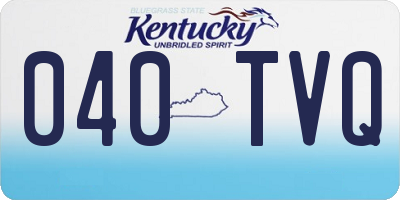 KY license plate 040TVQ