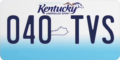 KY license plate 040TVS