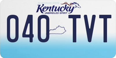 KY license plate 040TVT