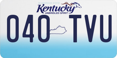 KY license plate 040TVU