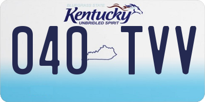 KY license plate 040TVV