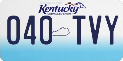 KY license plate 040TVY