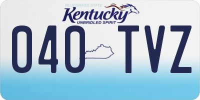 KY license plate 040TVZ