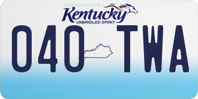 KY license plate 040TWA