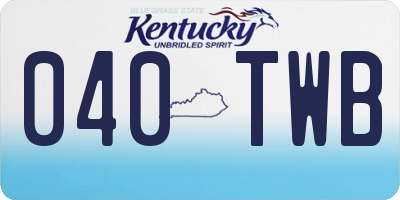 KY license plate 040TWB