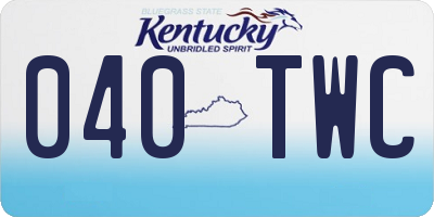 KY license plate 040TWC