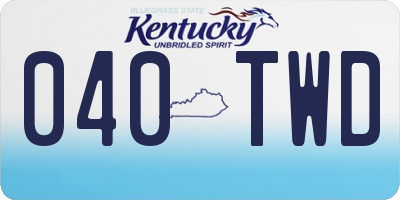 KY license plate 040TWD