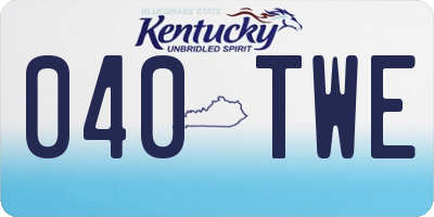 KY license plate 040TWE