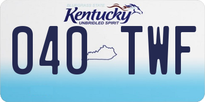 KY license plate 040TWF