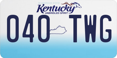 KY license plate 040TWG