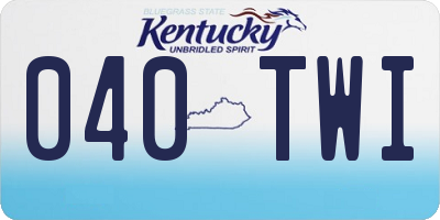 KY license plate 040TWI