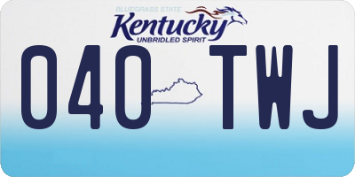 KY license plate 040TWJ