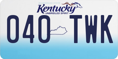 KY license plate 040TWK