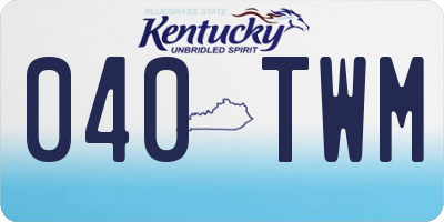 KY license plate 040TWM