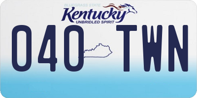 KY license plate 040TWN