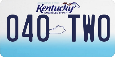 KY license plate 040TWO