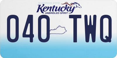KY license plate 040TWQ