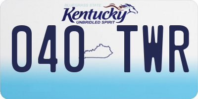 KY license plate 040TWR