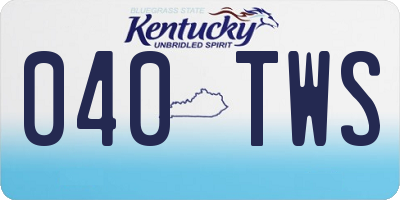 KY license plate 040TWS