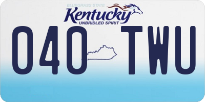 KY license plate 040TWU