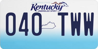 KY license plate 040TWW