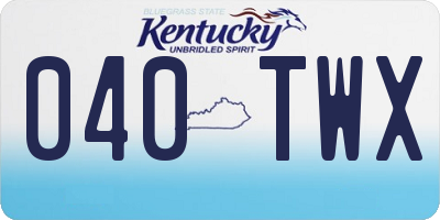 KY license plate 040TWX