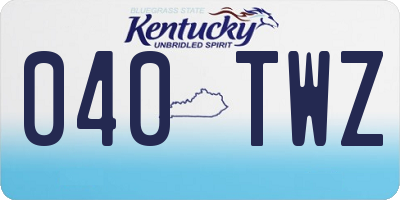 KY license plate 040TWZ