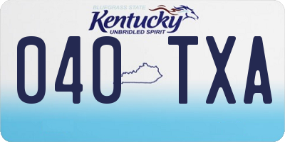 KY license plate 040TXA