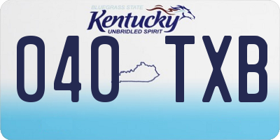 KY license plate 040TXB