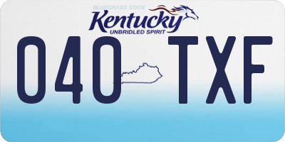 KY license plate 040TXF
