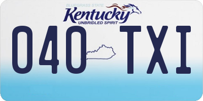 KY license plate 040TXI