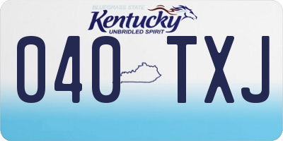 KY license plate 040TXJ