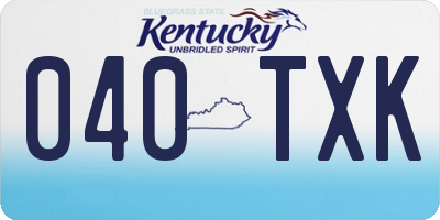 KY license plate 040TXK
