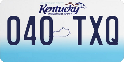 KY license plate 040TXQ