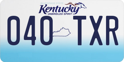 KY license plate 040TXR