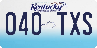 KY license plate 040TXS