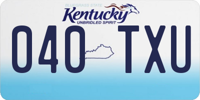 KY license plate 040TXU