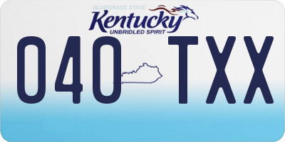 KY license plate 040TXX