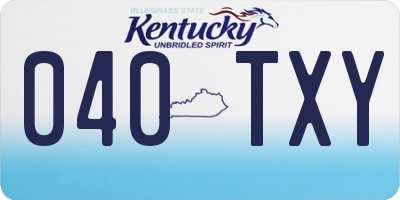 KY license plate 040TXY