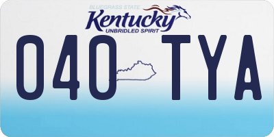 KY license plate 040TYA