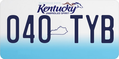 KY license plate 040TYB