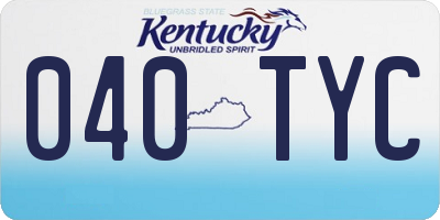 KY license plate 040TYC