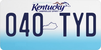 KY license plate 040TYD