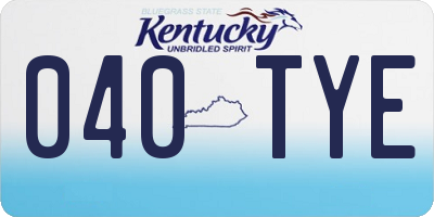 KY license plate 040TYE