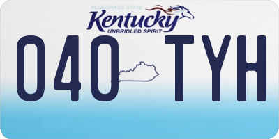 KY license plate 040TYH