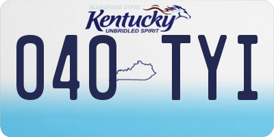 KY license plate 040TYI