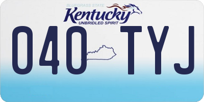 KY license plate 040TYJ