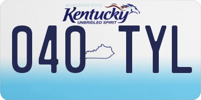 KY license plate 040TYL
