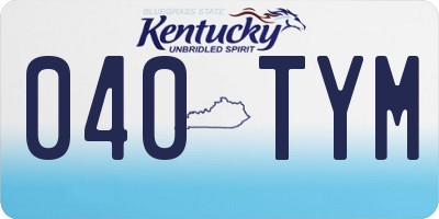 KY license plate 040TYM