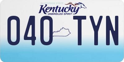 KY license plate 040TYN